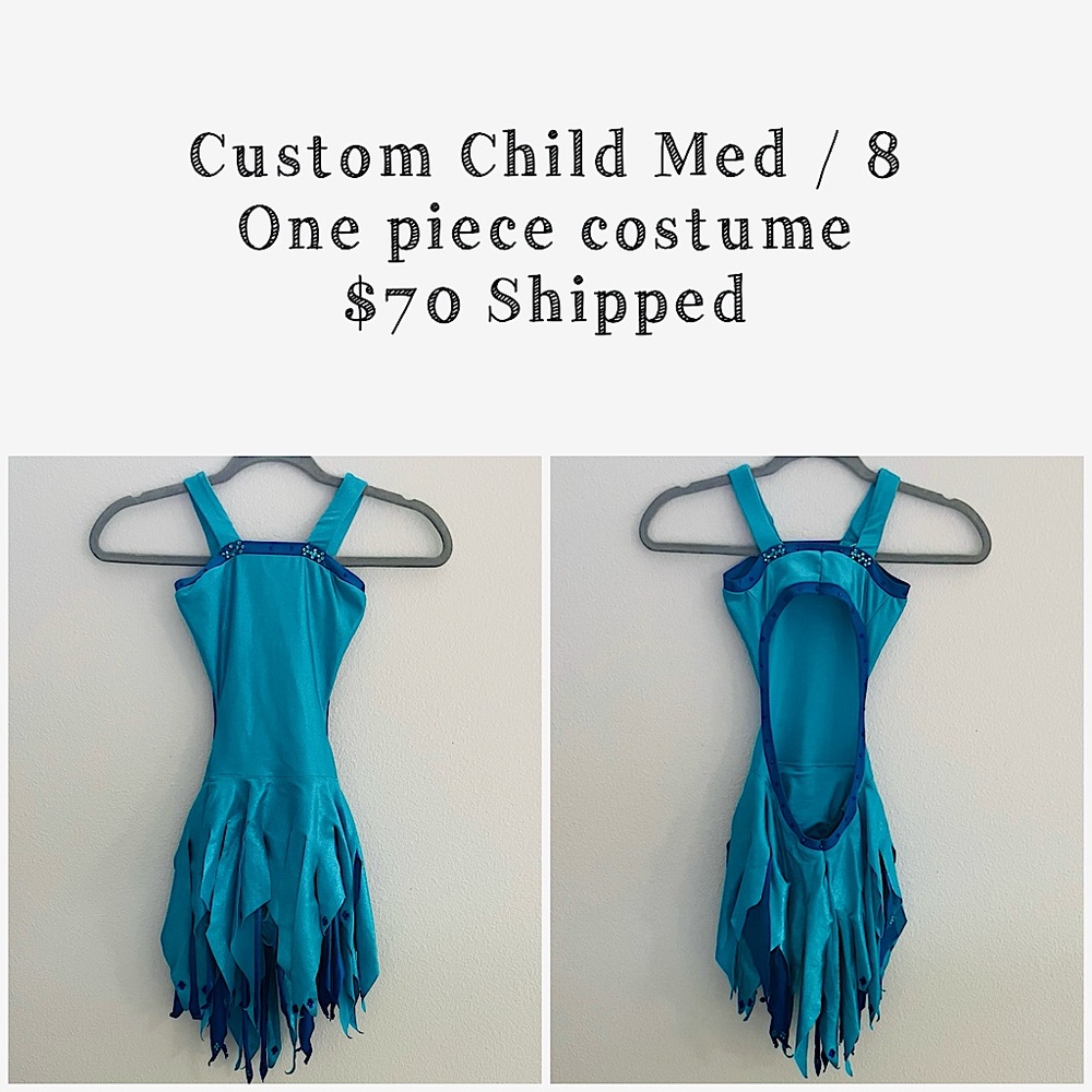 Custom M/8 Child Dance Costume, Blue, Jazz